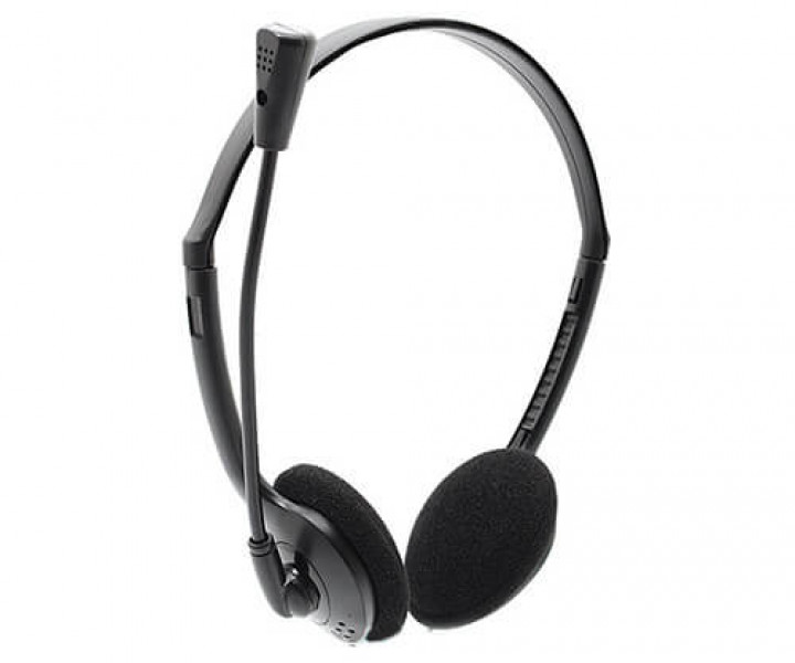 Наушники Gemix HP-100MV Black, 2 x Mini jack (3.5 мм), накладные, регулятор громкости, кабель 2 м